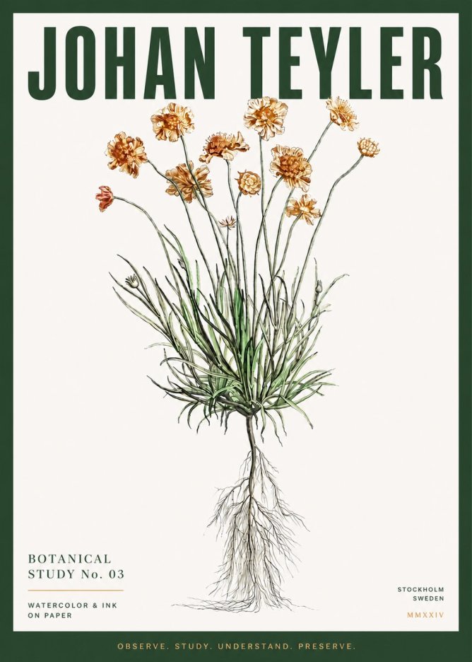 Johan Teyler Botanical Study No. 01 No3 - Póster
