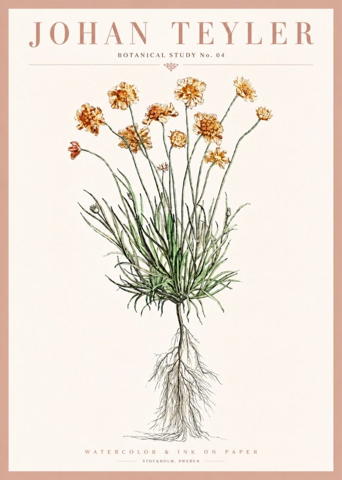 Johan Teyler Botanical Study No. 01 No4 - Póster