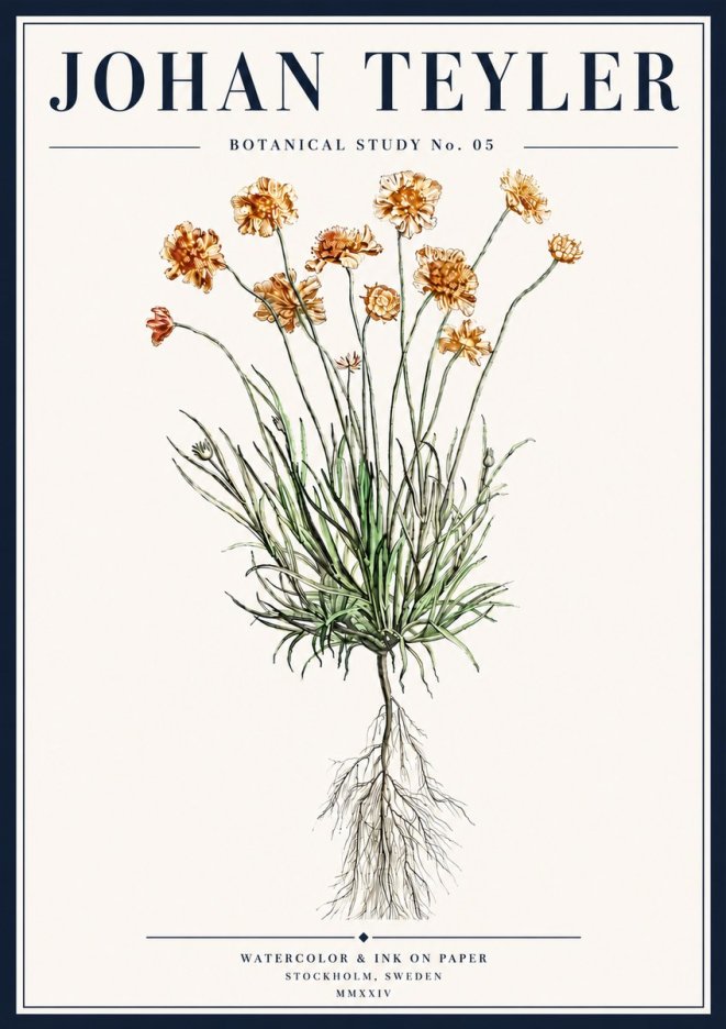 Johan Teyler Botanical Study No. 01 No5 - Póster