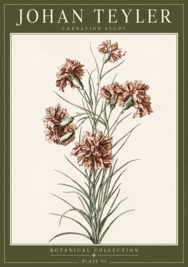 Johan Teyler Carnation Study No3 - Póster