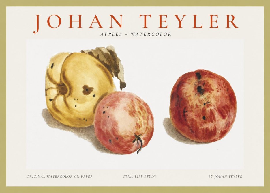 Johan Teyler Apples - Watercolor No1 - Póster