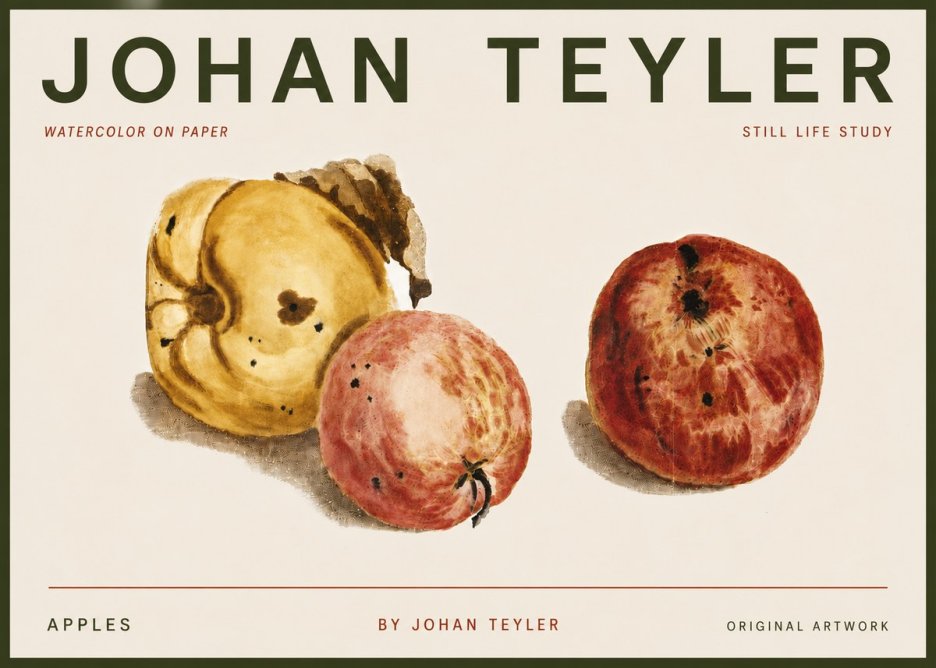 Johan Teyler Apples - Watercolor No4 - Póster