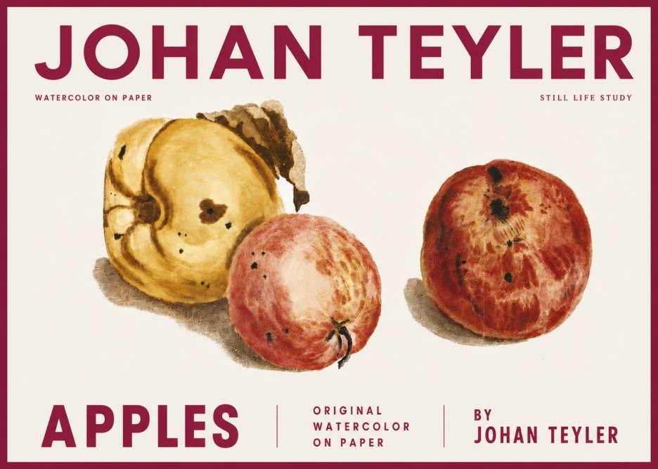 Johan Teyler Apples - Watercolor No5 - Póster