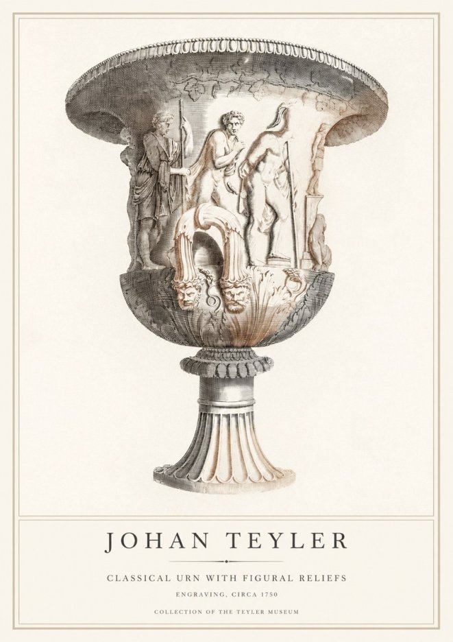 Johan Teyler Classical Urn with Figural Reliefs I No1 - Póster