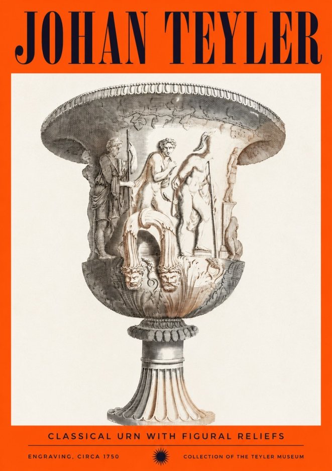Johan Teyler Classical Urn with Figural Reliefs I No2 - Póster