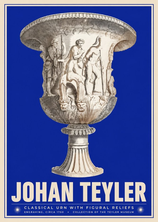 Johan Teyler Classical Urn with Figural Reliefs I No3 - Póster