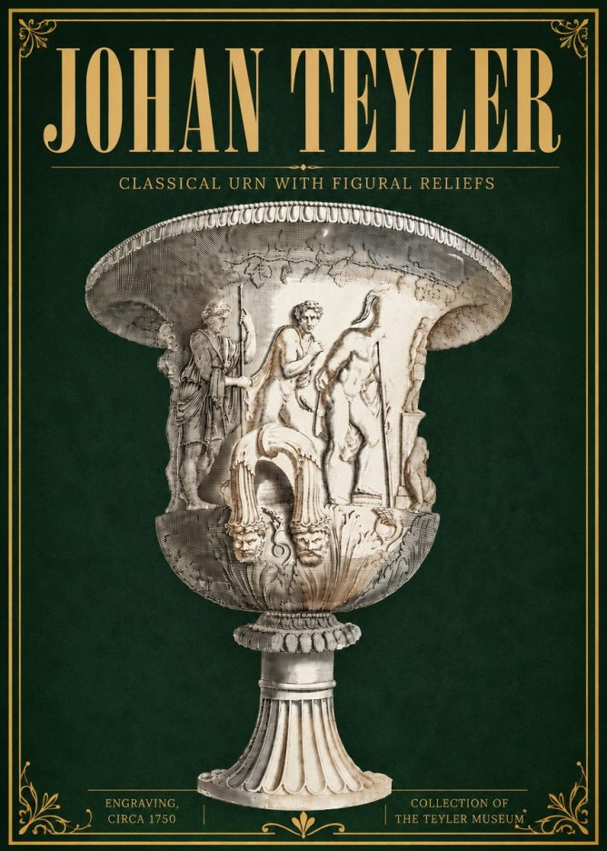 Johan Teyler Classical Urn with Figural Reliefs I No6 - Póster