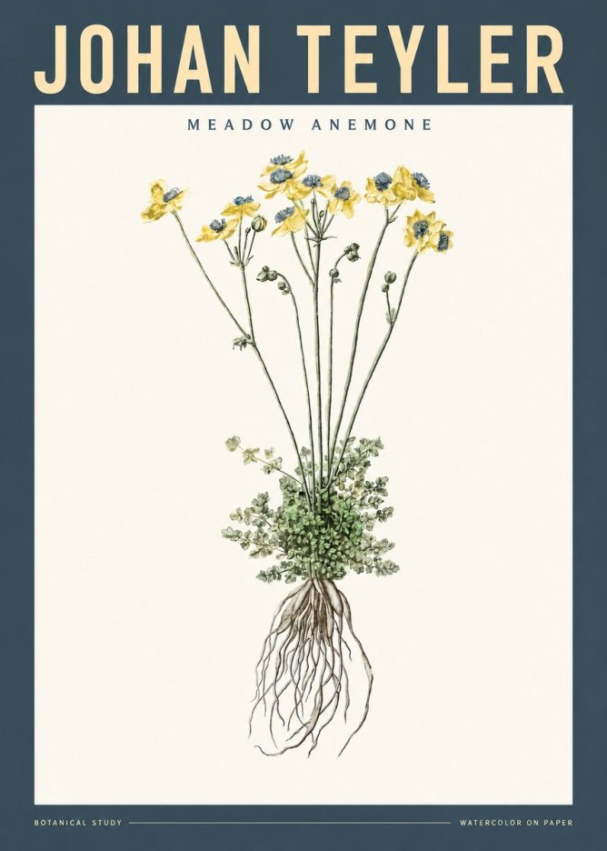Johan Teyler Meadow Anemone No2 - Póster