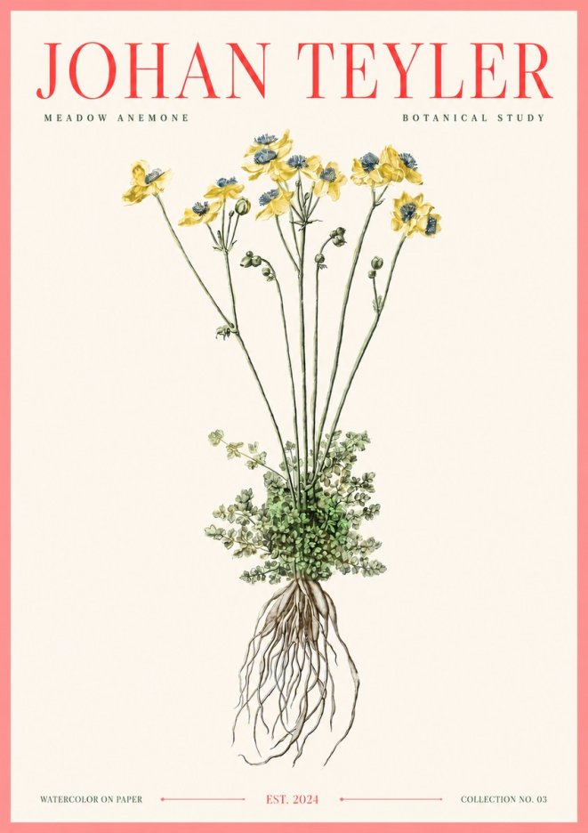 Johan Teyler Meadow Anemone No3 - Póster