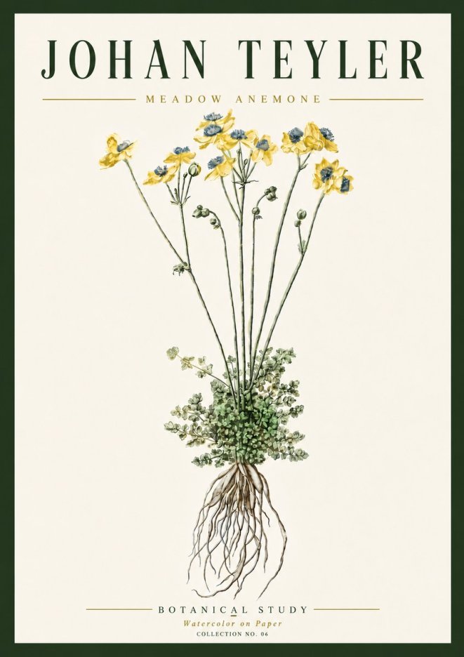 Johan Teyler Meadow Anemone No6 - Póster