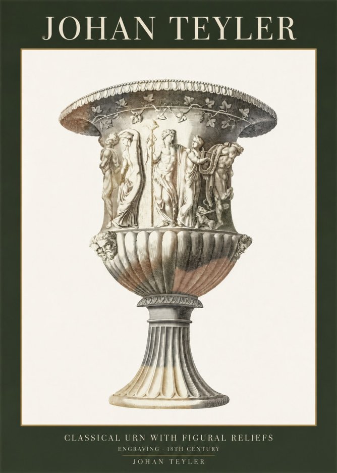 Johan Teyler Classical Urn with Figural Reliefs II No1 - Póster