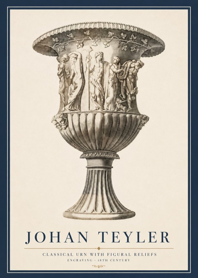 Johan Teyler Classical Urn with Figural Reliefs II No3 - Póster