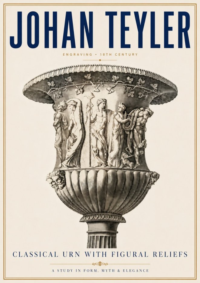 Johan Teyler Classical Urn with Figural Reliefs II No6 - Póster