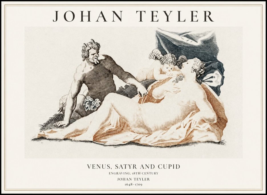 Johan Teyler Venus, Satyr and Cupid No1 - Póster