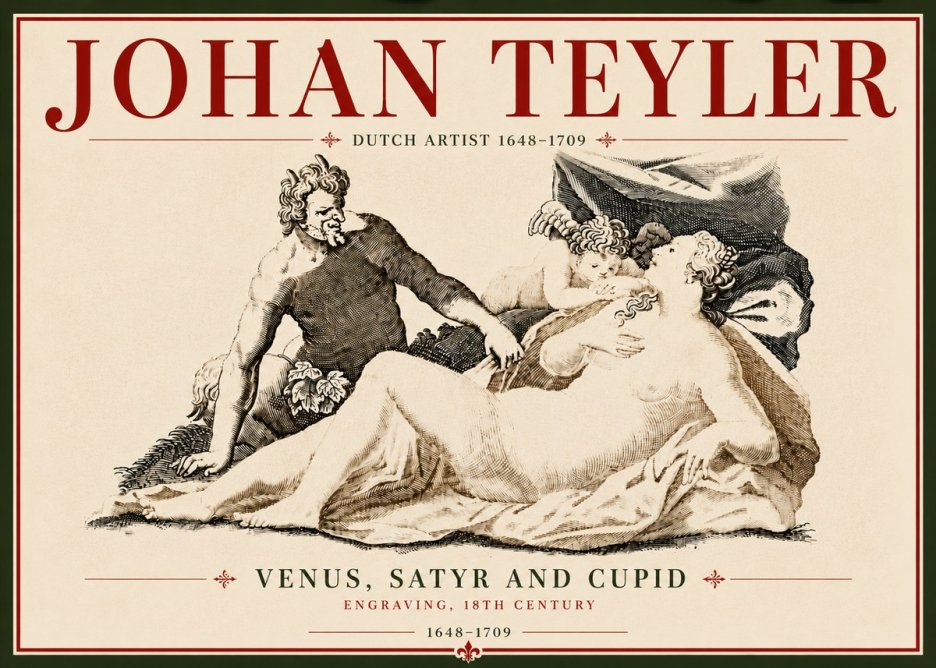 Johan Teyler Venus, Satyr and Cupid No6 - Póster