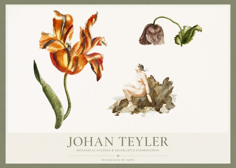 Johan Teyler Botanical Studies & Figurative Composition No1 - Póster