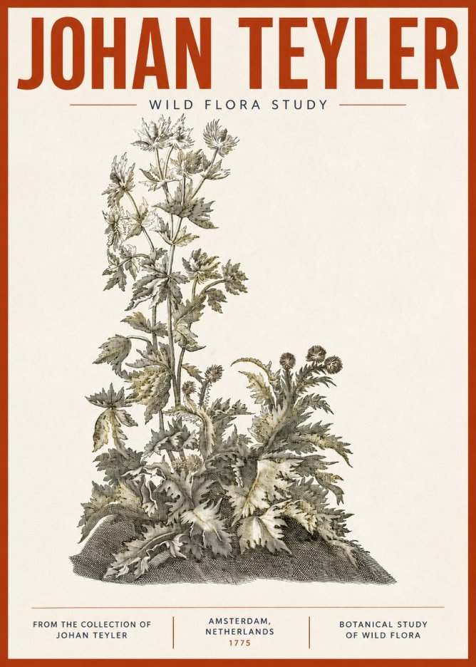 Johan Teyler Wild Flora Study No4 - Póster