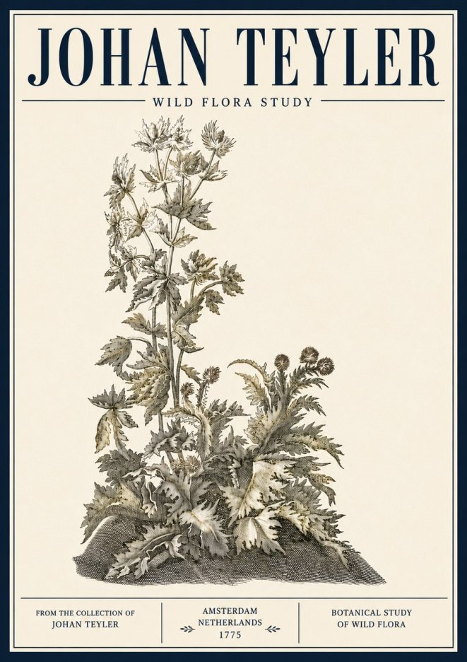 Johan Teyler Wild Flora Study No5 - Póster