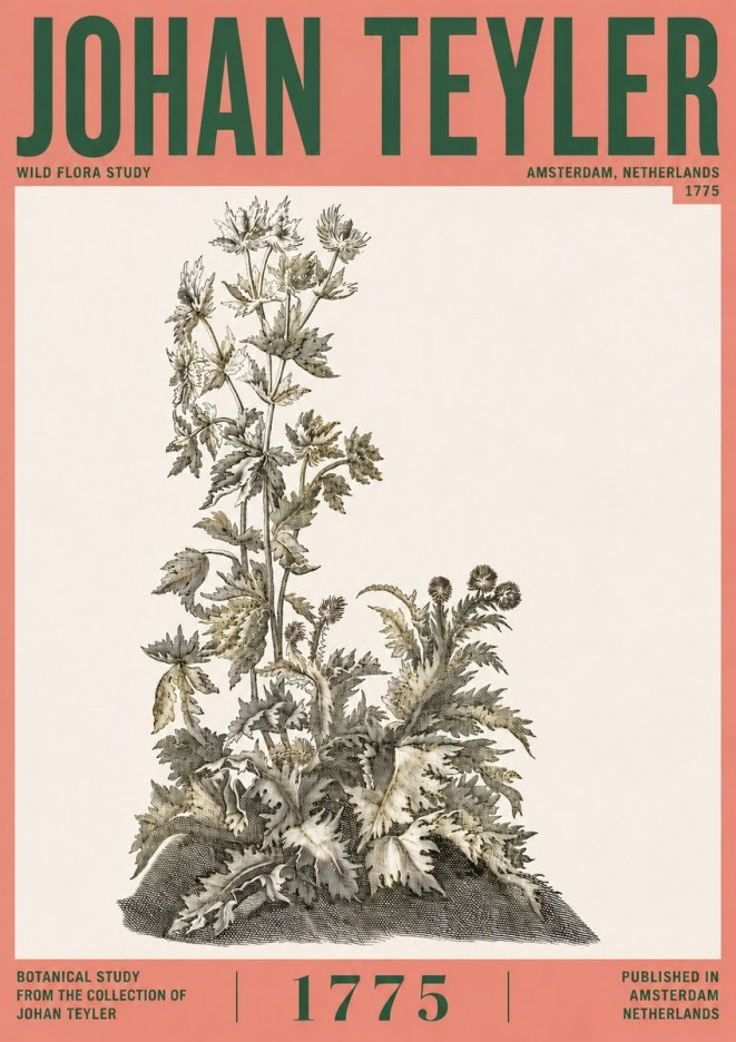 Johan Teyler Wild Flora Study No6 - Póster