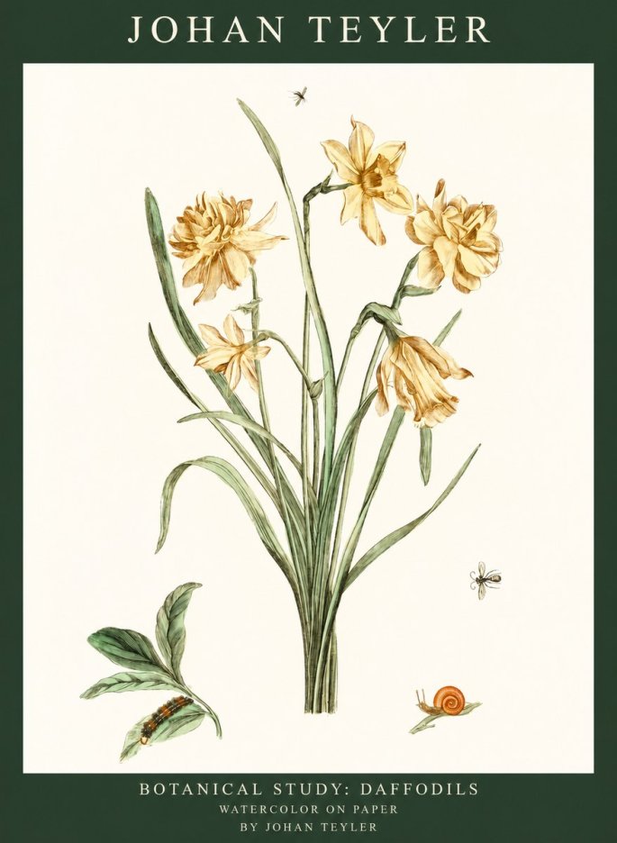 Johan Teyler Daffodils No3 - Póster