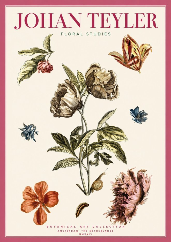 Johan Teyler Floral Studies No5 - Póster