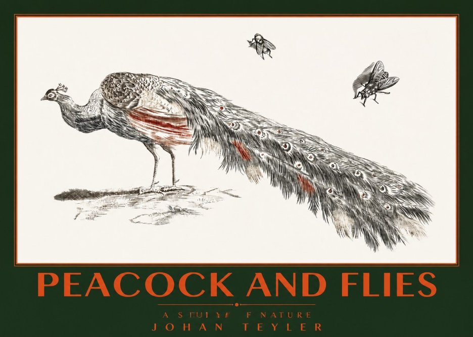 Johan Teyler Peacock and Flies - Animal Study No2 - Póster