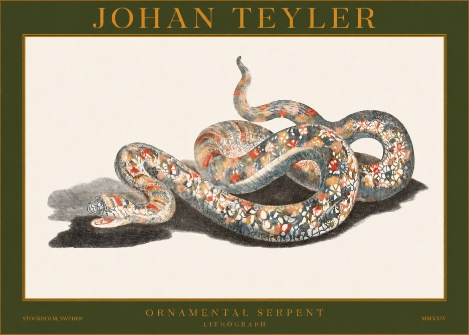 Johan Teyler Ornamental Serpent No1 - Póster