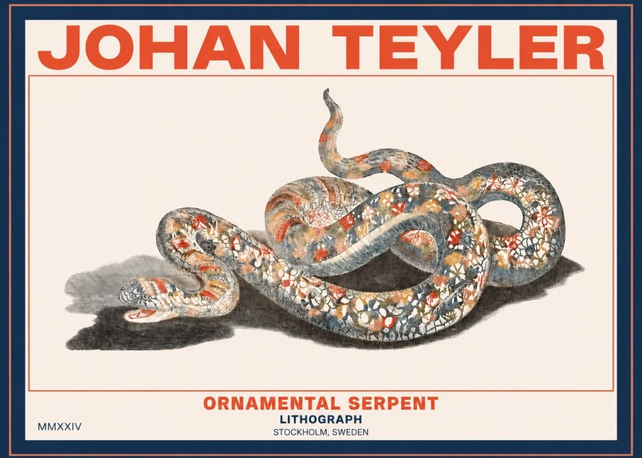 Johan Teyler Ornamental Serpent No2 - Póster