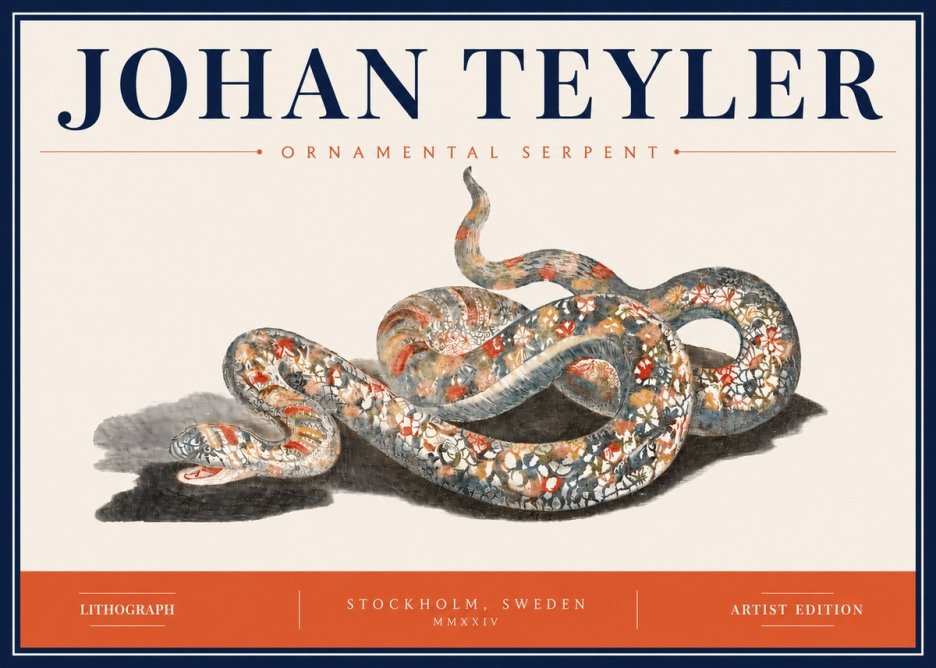 Johan Teyler Ornamental Serpent No4 - Póster