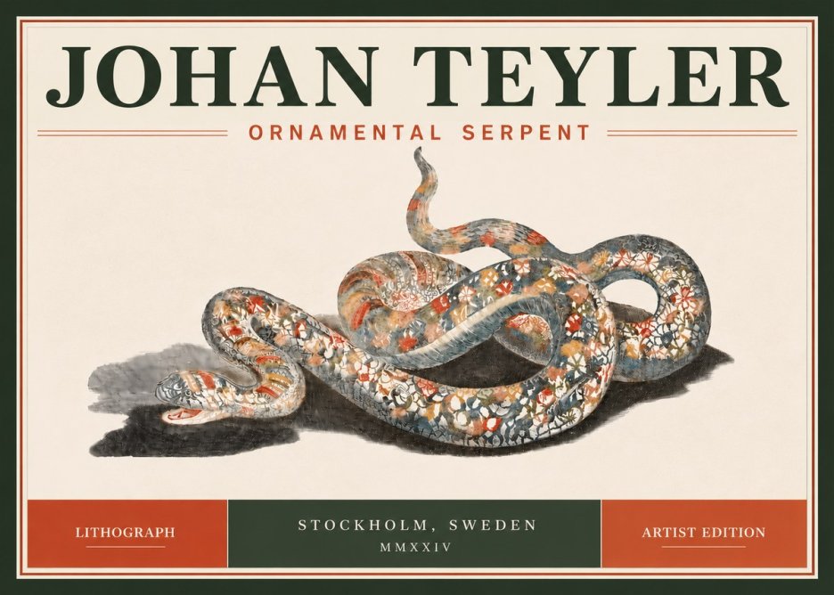 Johan Teyler Ornamental Serpent No5 - Póster