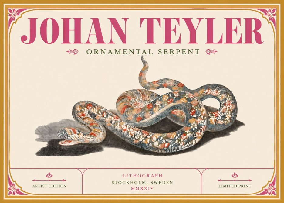 Johan Teyler Ornamental Serpent No6 - Póster