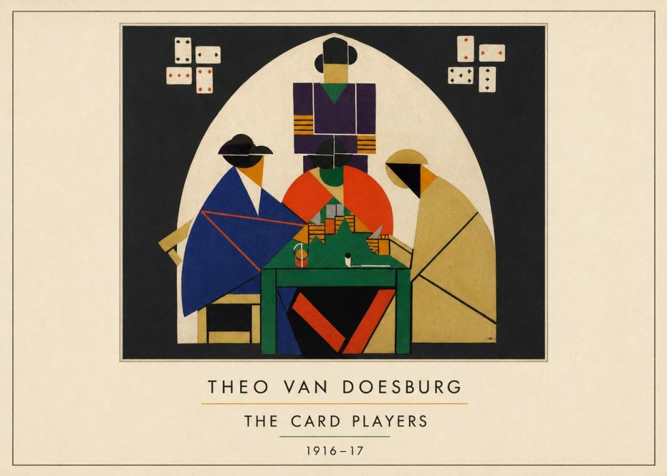 Theo van Doesburg The Card Players No3 - Póster