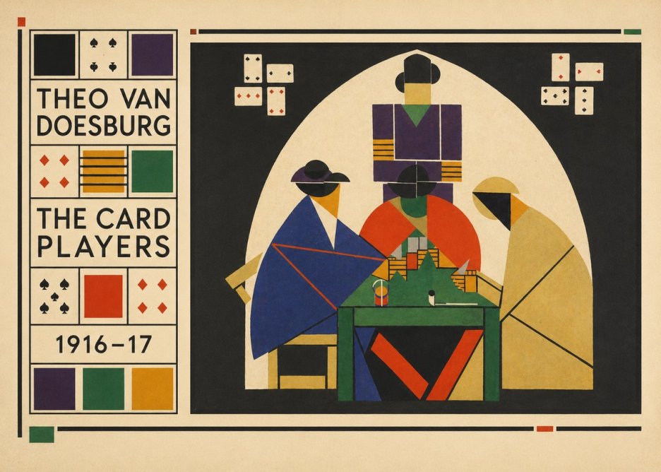 Theo van Doesburg The Card Players No6 - Póster
