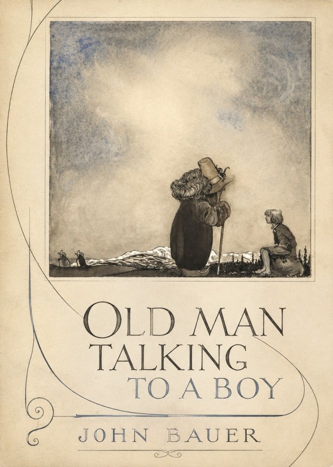 John Bauer Old Man Talking to a Boy No5 - Póster