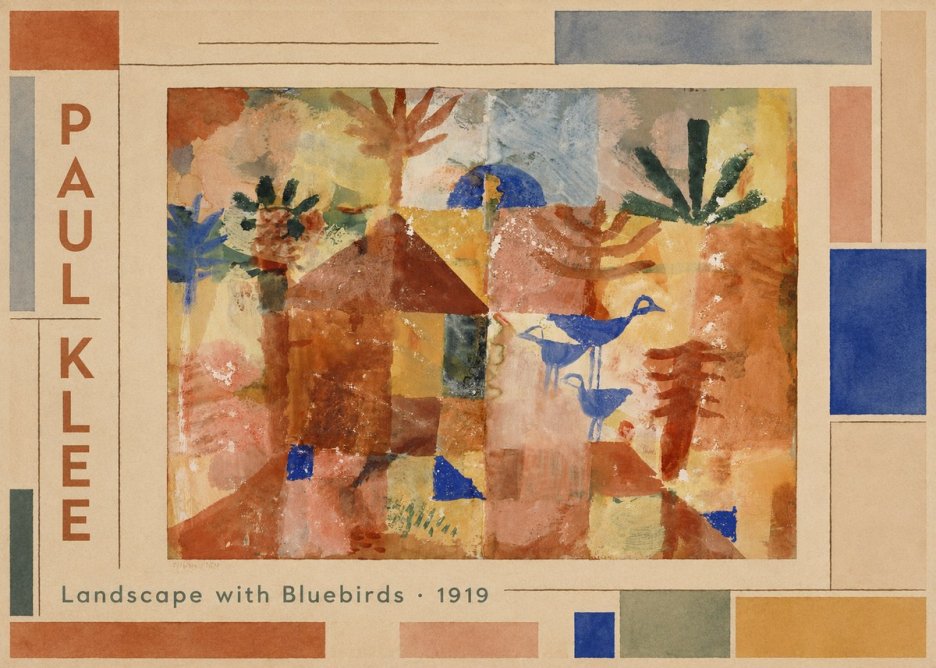 Paul Klee Landscape with Bluebirds No2 - Póster