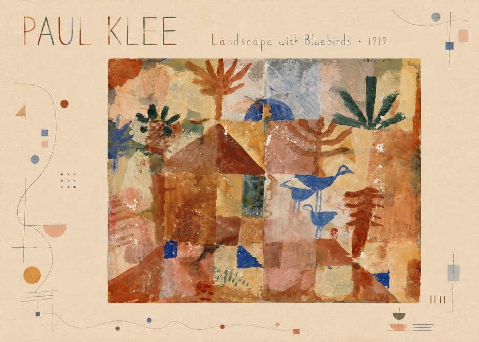 Paul Klee Landscape with Bluebirds No3 - Póster
