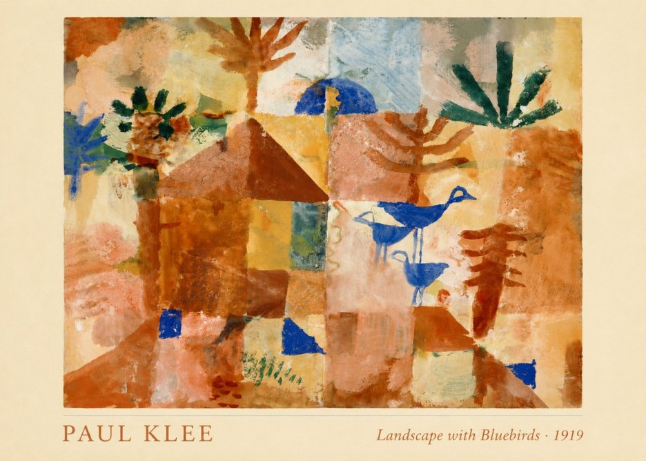 Paul Klee Landscape with Bluebirds No4 - Póster