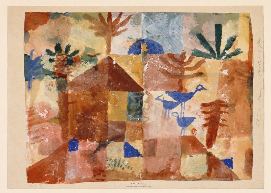 Paul Klee Landscape with Bluebirds No6 - Póster