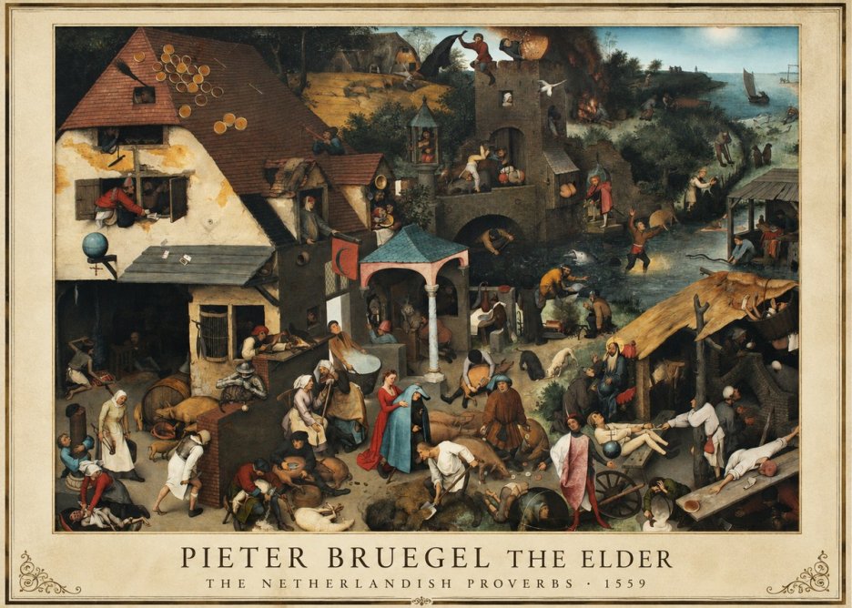 Pieter Bruegel The Netherlandish Proverbs II No5 - Póster