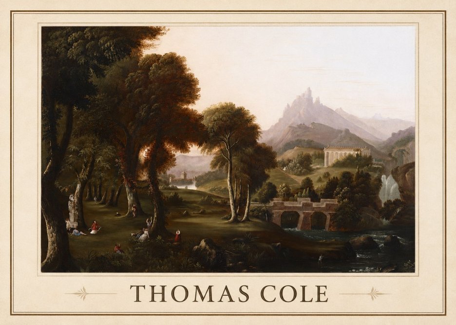 Thomas Cole The Old Mill, Sunset No1 - Póster