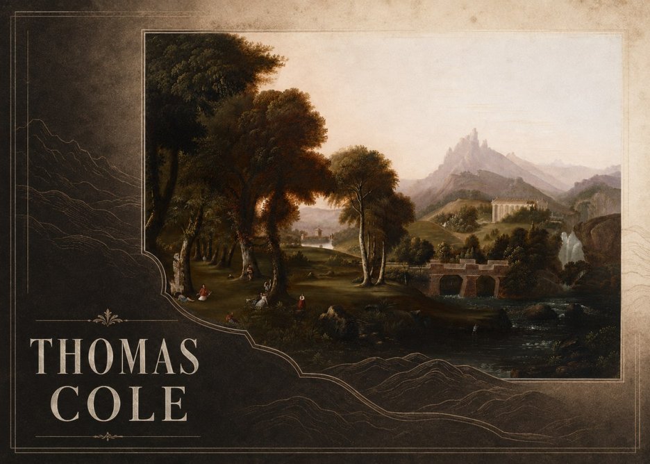 Thomas Cole The Old Mill, Sunset No4 - Póster