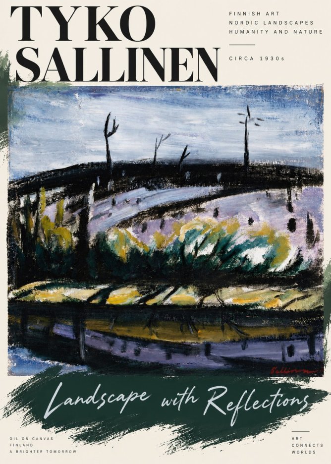 Tyko Sallinen Landscape with Reflections No6 - Póster