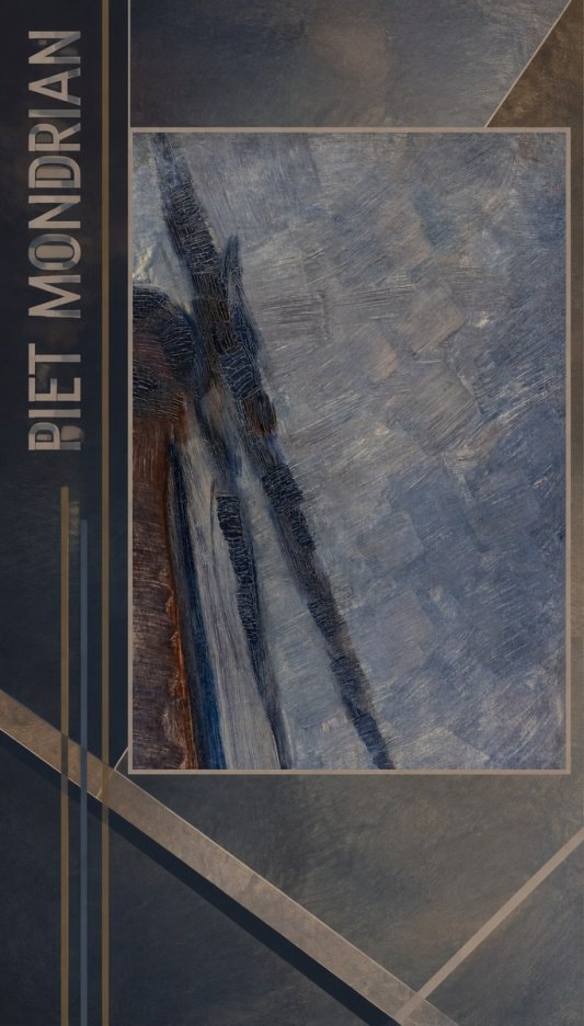 Piet Mondrian Windmill in Sunlight No2 - Póster