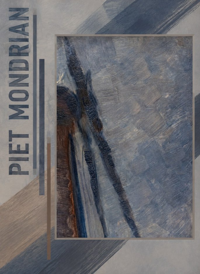 Piet Mondrian Windmill in Sunlight No4 - Póster