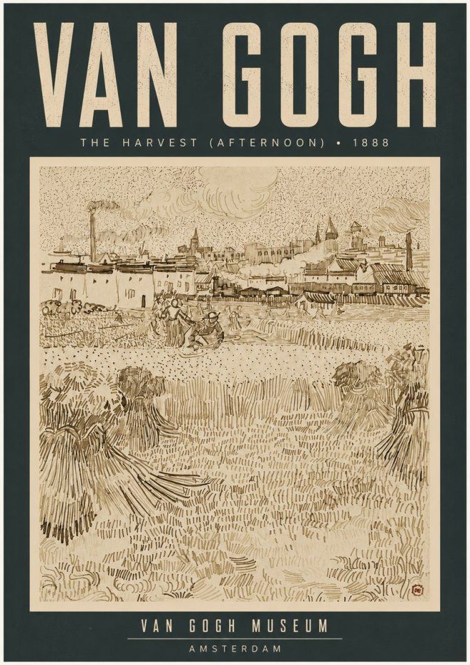 Van Gogh The Harvest (Afternoon) No4 - Póster