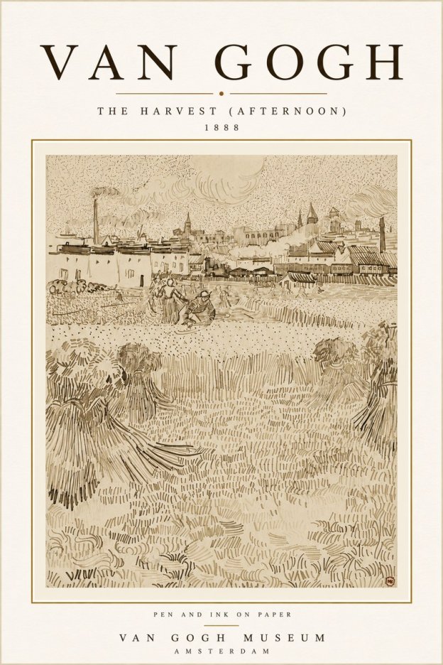 Van Gogh The Harvest (Afternoon) No6 - Póster