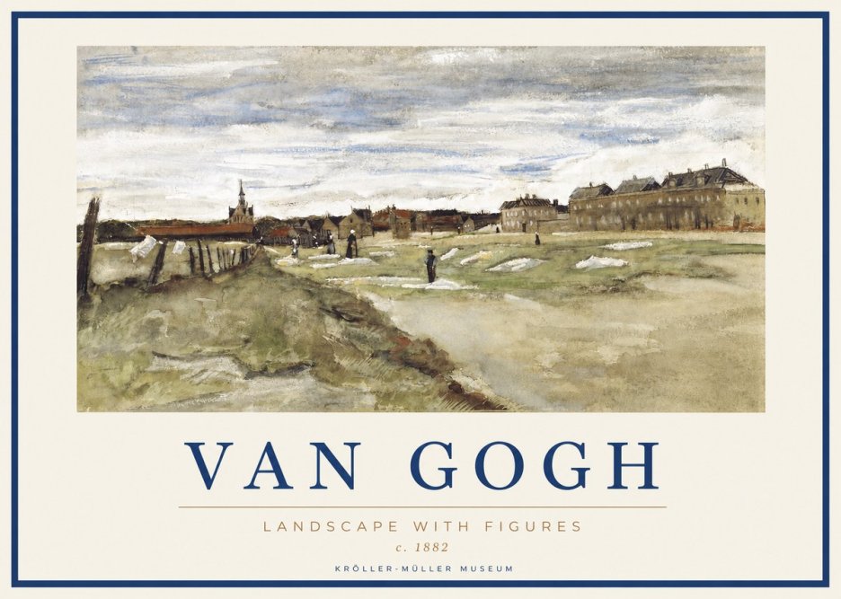 Van Gogh Landscape with Figures No2 - Póster