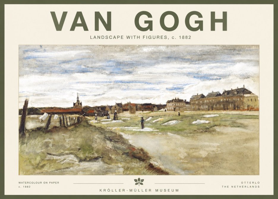 Van Gogh Landscape with Figures No5 - Póster