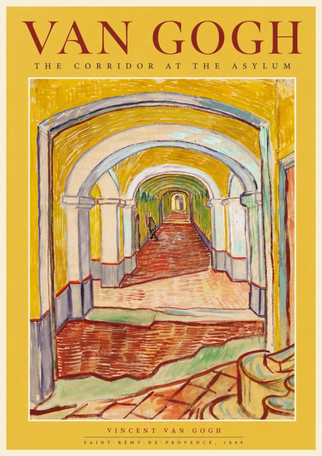 Van Gogh The Corridor at the Asylum No1 - Póster
