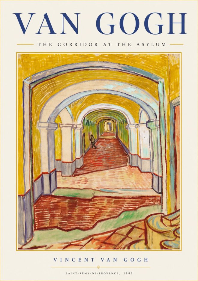 Van Gogh The Corridor at the Asylum No2 - Póster